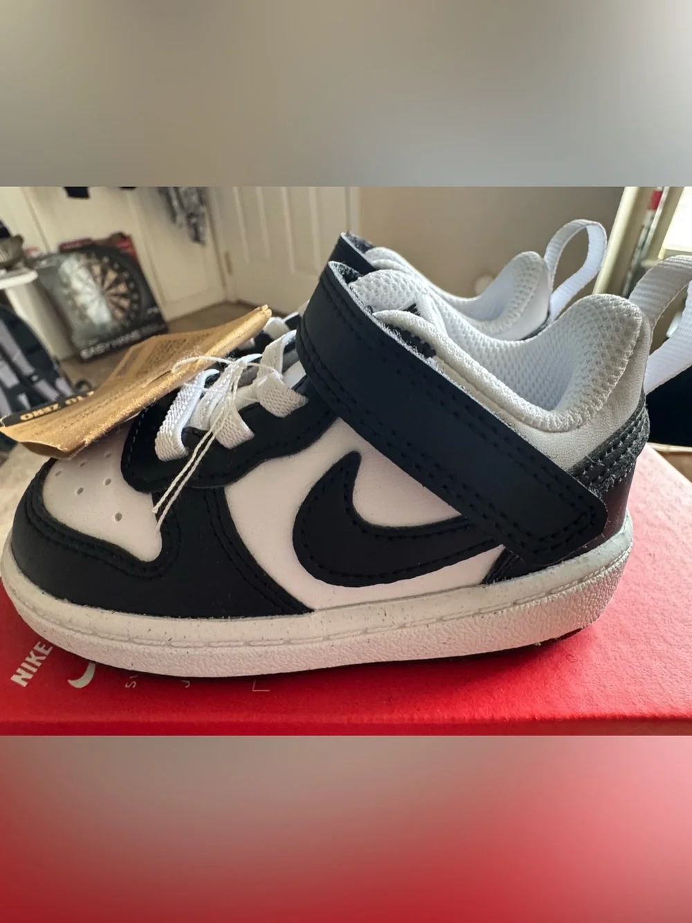 Nike Court Borough Low Recraft White Black, Size 5C. Brand NEW